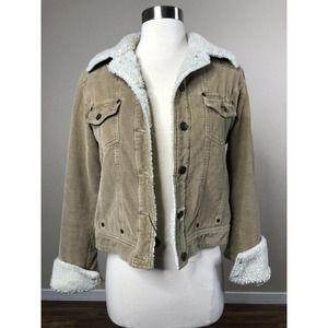 Billabong Corduroy Sherpa Lined Jacket Trucker S